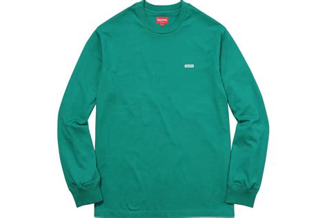 metallic box logo ls tee|Supreme Metallic Box Logo L/S Tee Teal Men's.